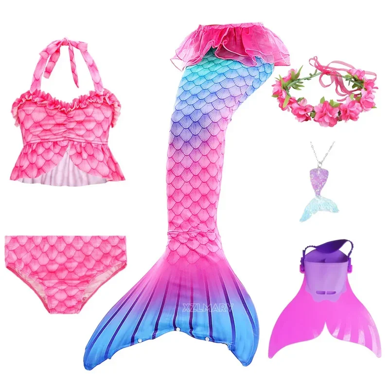 Costume de queue de sirène pour filles, cosplay princesse Ariel, robe de paupières pour enfants, ensemble de bikini baignable, bain trempé, nouveau, MN9