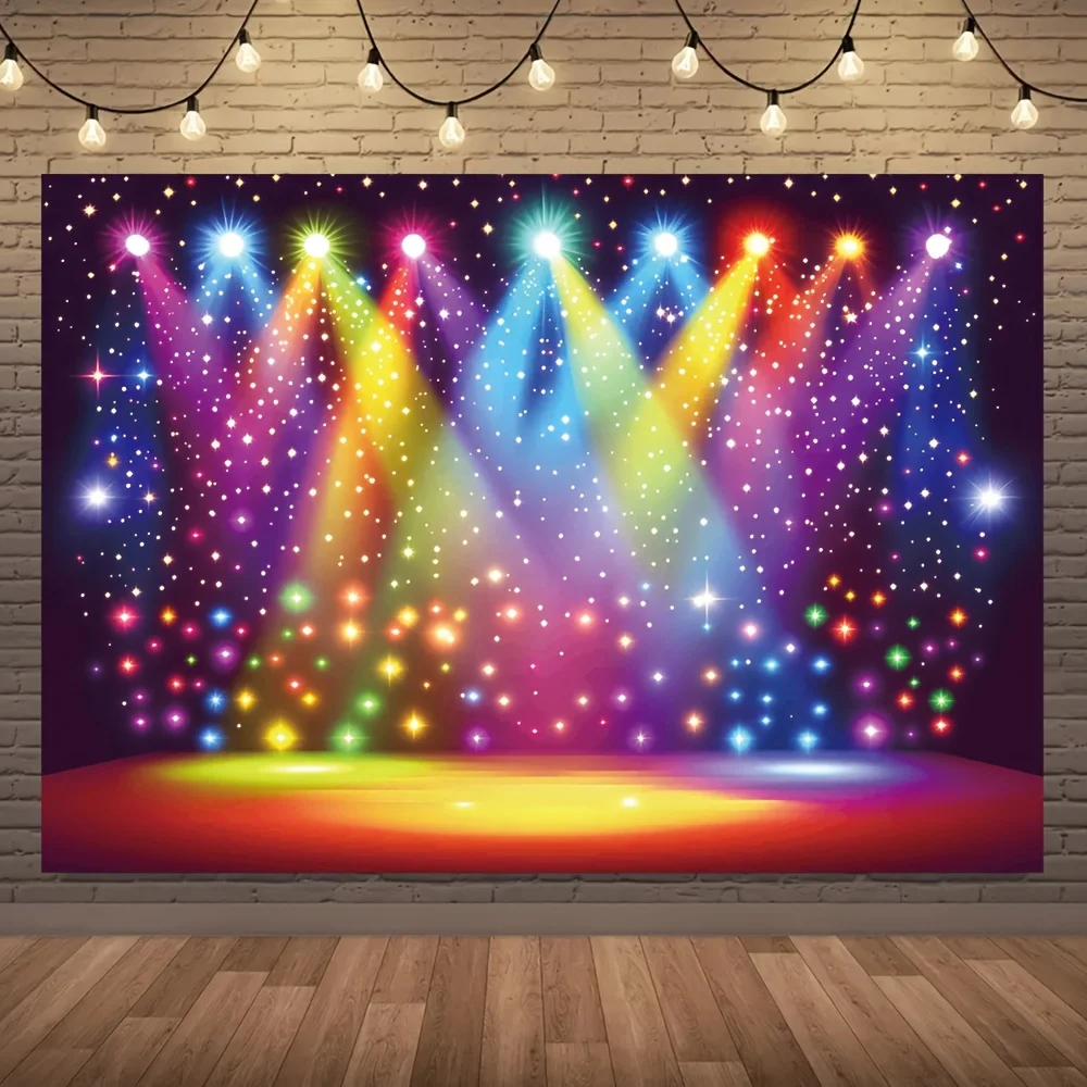 Ein glänzendes Hintergrundbanner für Konzertbühnen – langlebiger Fotohintergrund, Partydekoration, Raumdekoration