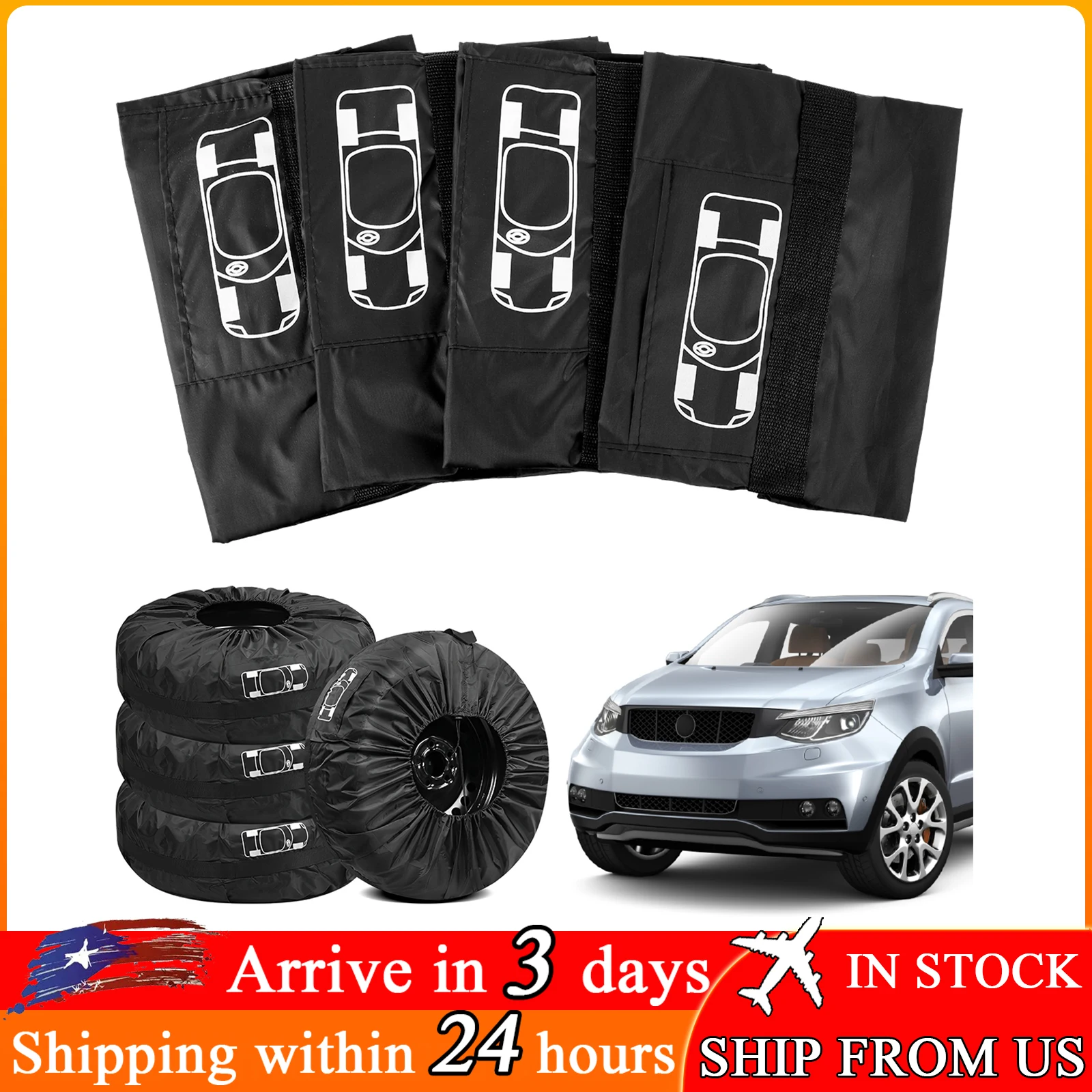 Auto Wheel Tire Storage Bags Car Spare Tire Cover Vehicle Tyre Accessories Waterproof Dust-proof Protector Styling Oxford Cloth