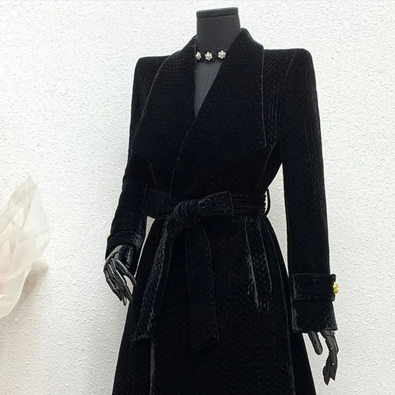 Chaqueta acolchada de algodón gruesa y cálida para mujer, Chaqueta de algodón con solapa de temperamento negro de alta calidad, H636, 2025