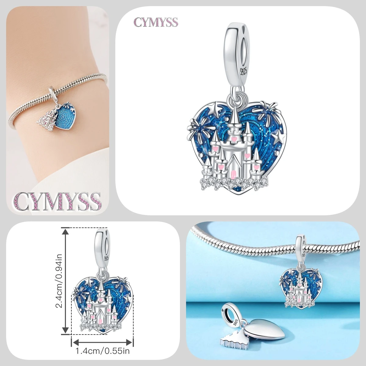 Zierlicher Anhänger aus 925er Sterlingsilber mit Engel-Gebetsperle, passend für Armreif, Armband, Halskette, DIY-Schmuck, Geburtstagsgeschenk für Frauen – Detail 12