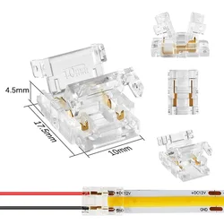 COB Mini Led Light Strip Wire Connectors 2 3 4 Pin Connection Solderless FCOB RGB CCT 5 8 10mm LED Strip To Strip Wire Connector