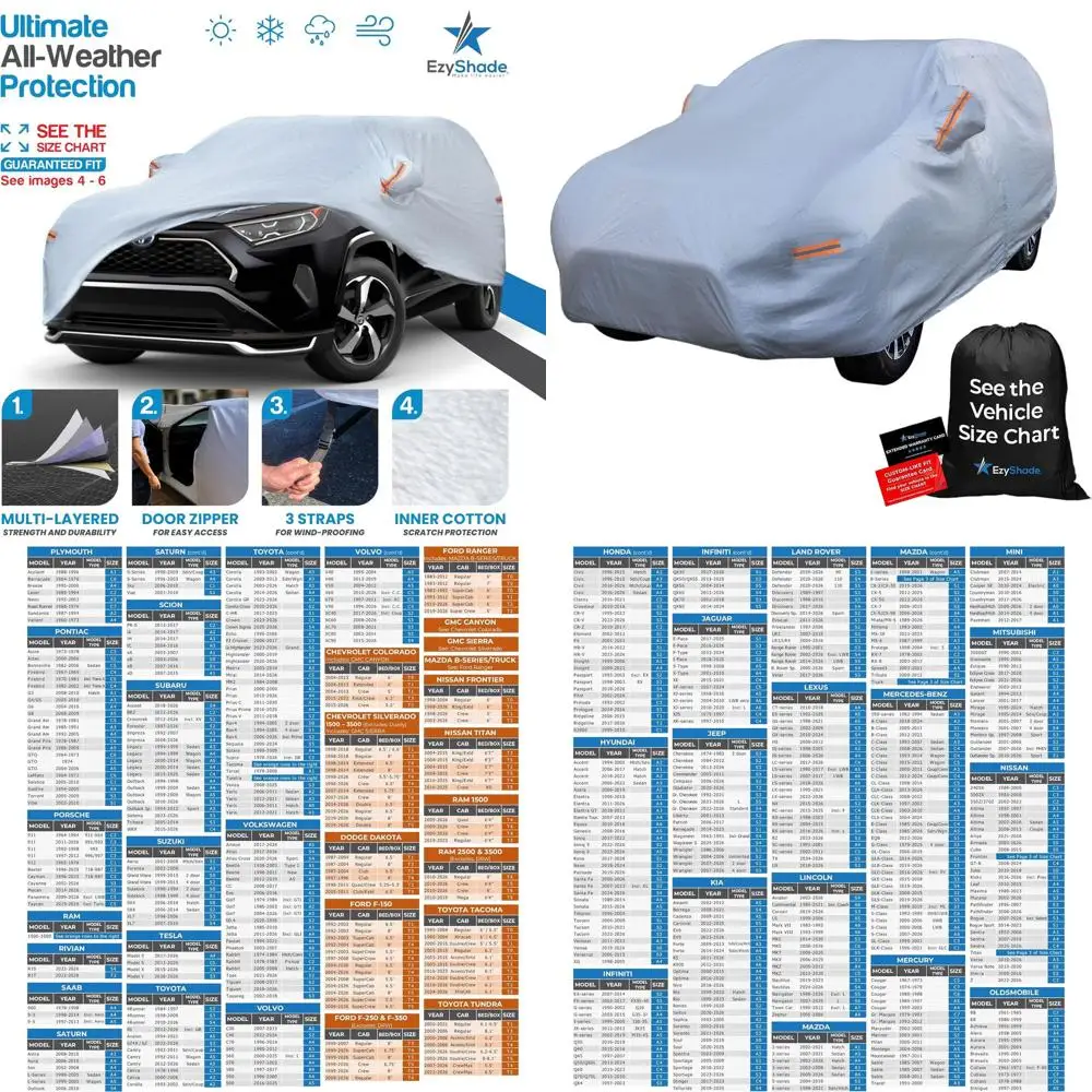 

10-слойный водонепроницаемый чехол для внедорожника, всепогодная защита, полный внешний чехол для автомобилей, сверхпрочный тент, размер S3