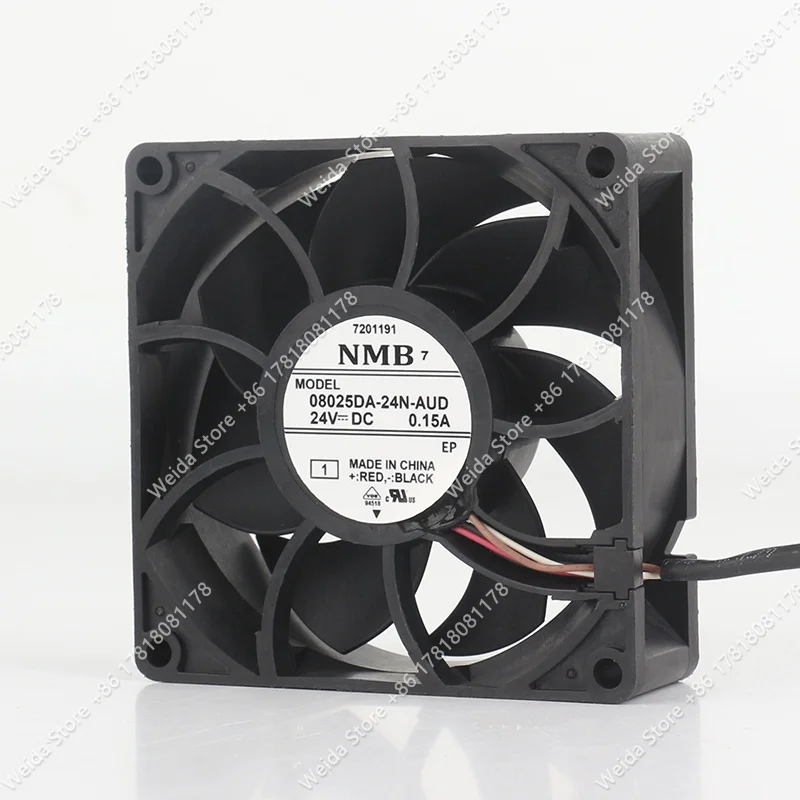 08025DA-24N-AUD NMB Fan 8025 5V 12V 48V DC24V 0.15A 8CM PWM Silent Four-wire Cooling Fan