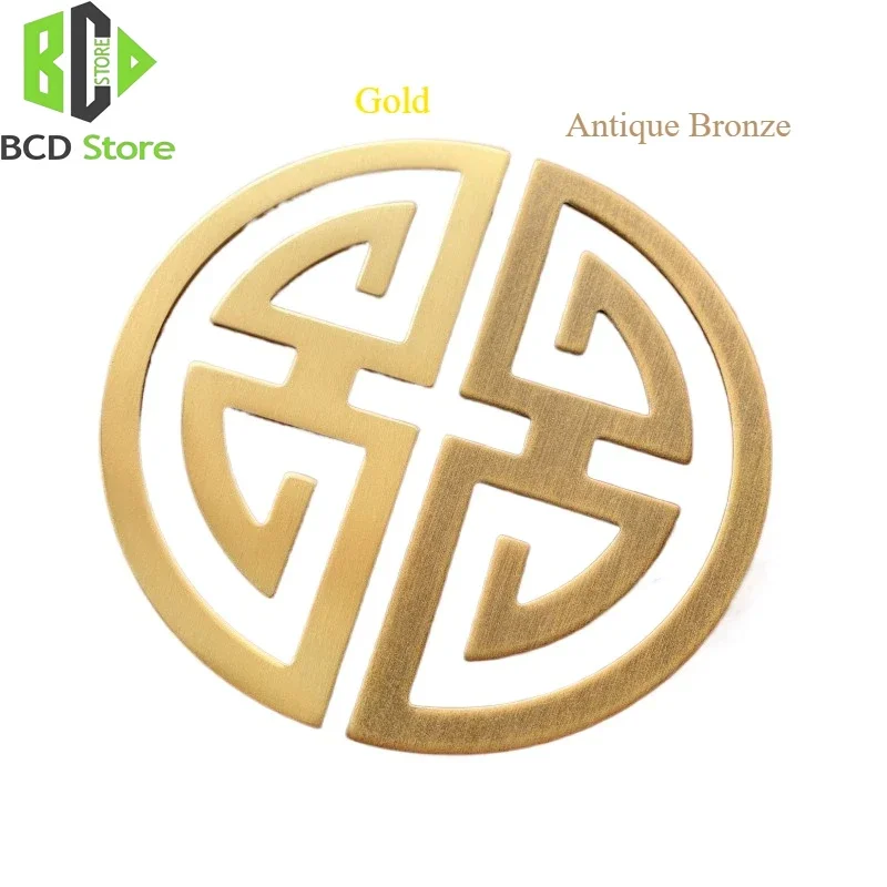 BCD Circular Chinese Style Solid Brass Gold Handles Cabinet Drawer Door Pulls Artistical Retro Furniture Hardware