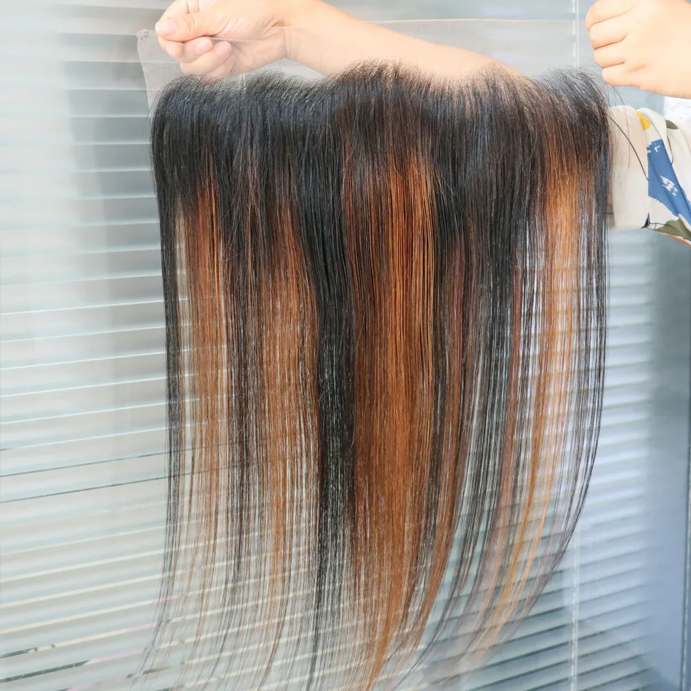 100% عذراء ريمي الشعر البشري الدانتيل إغلاق أمامي 13x4 13x6 أمامي 4x4 5x5 الدانتيل إغلاق تسليط الضوء على البيانو اللون 1B/30 شقراء