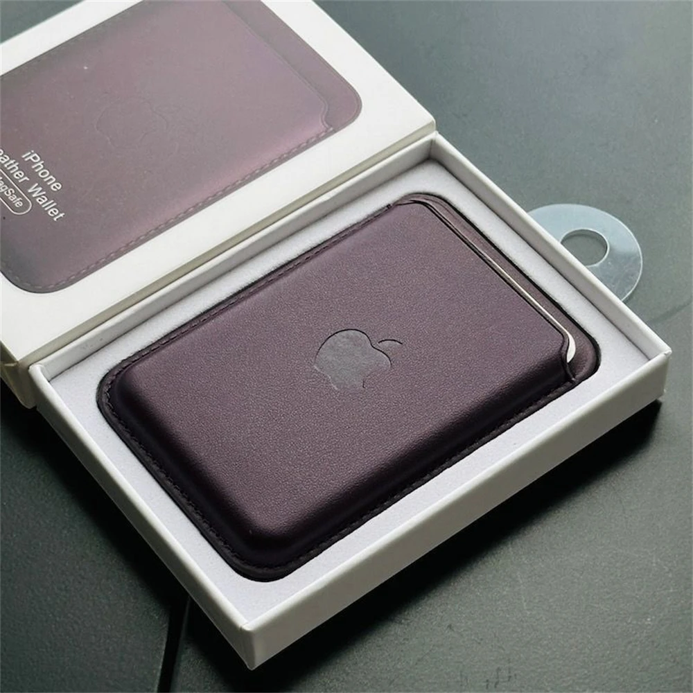 Offizieller MagSafe Leder-Kartenhalter für iPhone 18 17 Pro Max 16 15 14 Plus Starker Magnet Brieftaschen-Halter Hülle mit Apple-Logo