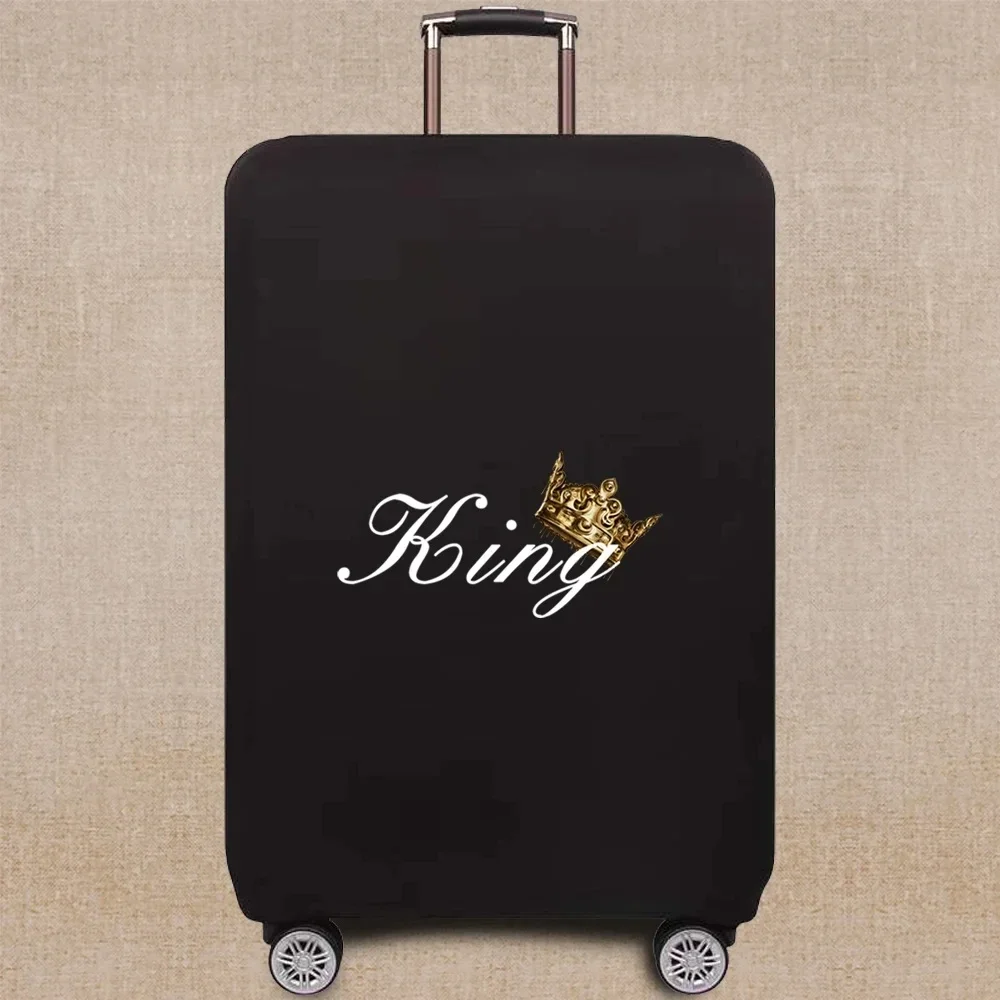 Travel Luggage Cover Suitcase Protector King & Queen Couple Serie Pattern for 18-32 Inch Trolley Elastic Dust Protective Cover