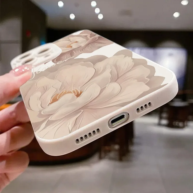 

Elegant Peony Pattern Phone Case Suitable for iPhone 17 16 15 14 13 12 11 Pro/Max/Plus Anti Drop and Anti Shock Back Cover