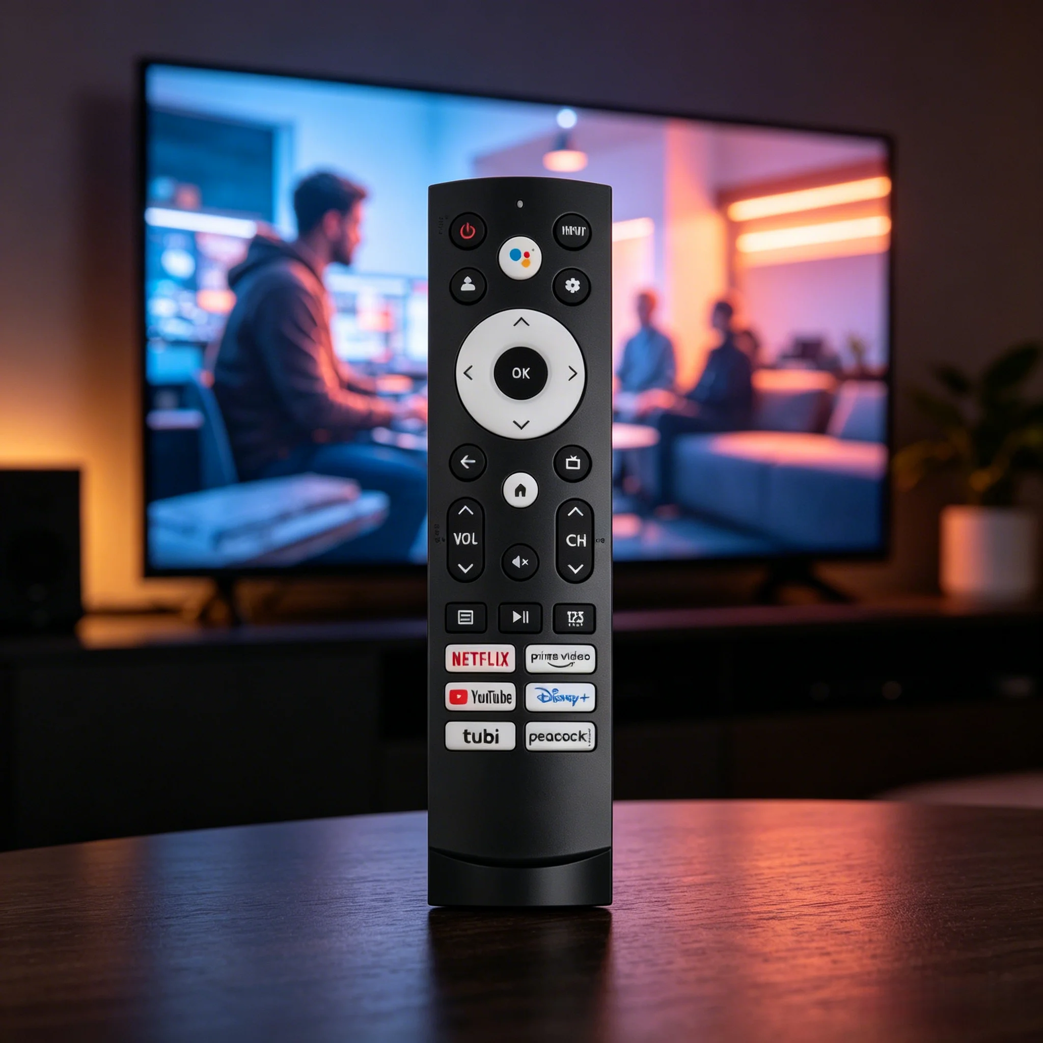 Haoxi ERF3M90H Voice Remote Control for Google Android Vidaa 4K UHD Smart TVs with Built-in Microphone - Replacement Rem