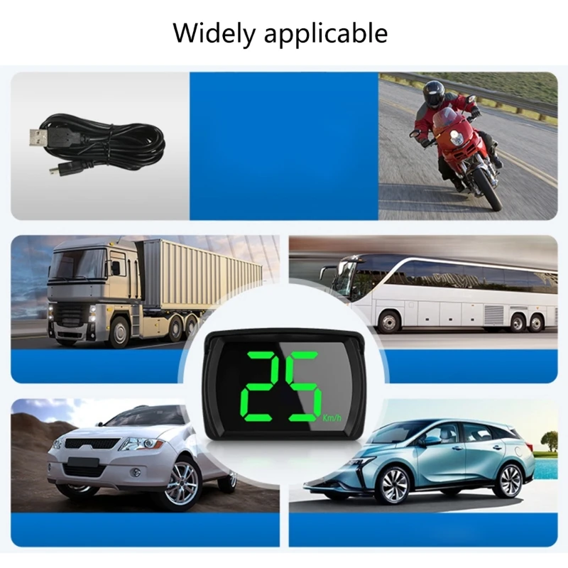 Car HUD Headup Display KM Digital Speedometer with 2.8Inch LED Screen for Car Truck SUV (USB Powered)