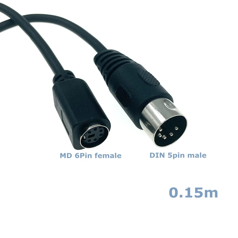 PS2 MD 6-pin Female to DIN 5-pin Male Cable 0.15m PS2 Keyboard and Mouse Transmission Cable 15cm