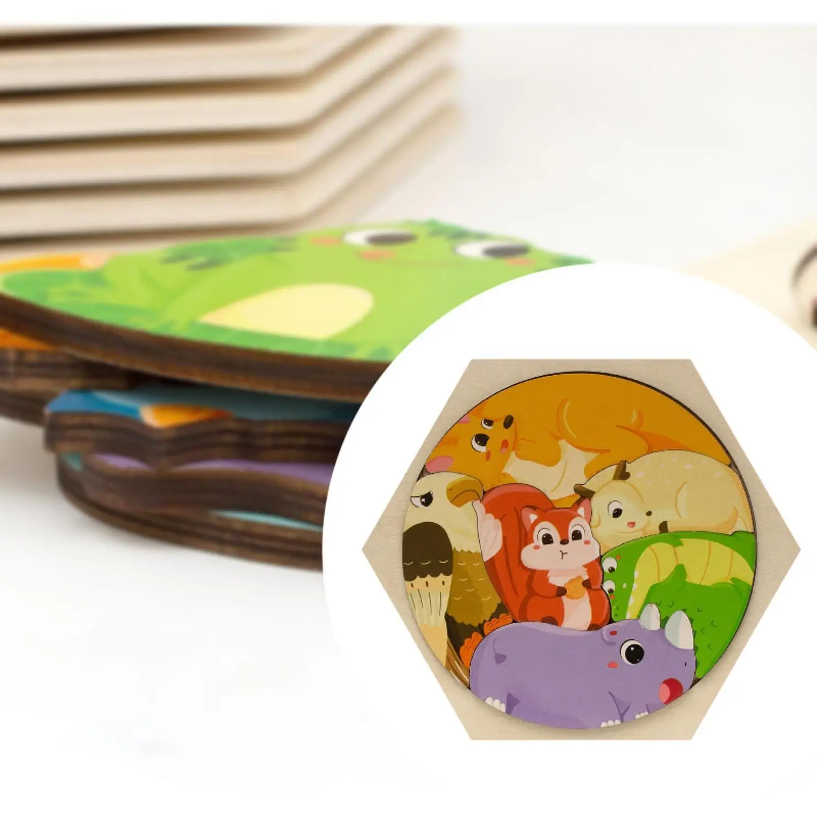 

Wooden Colorful Logical Thinking Animal Cartoon Patterns Cartoon Shape Pattern Animal Puzzles for Boys and Girls Kids Toddlers