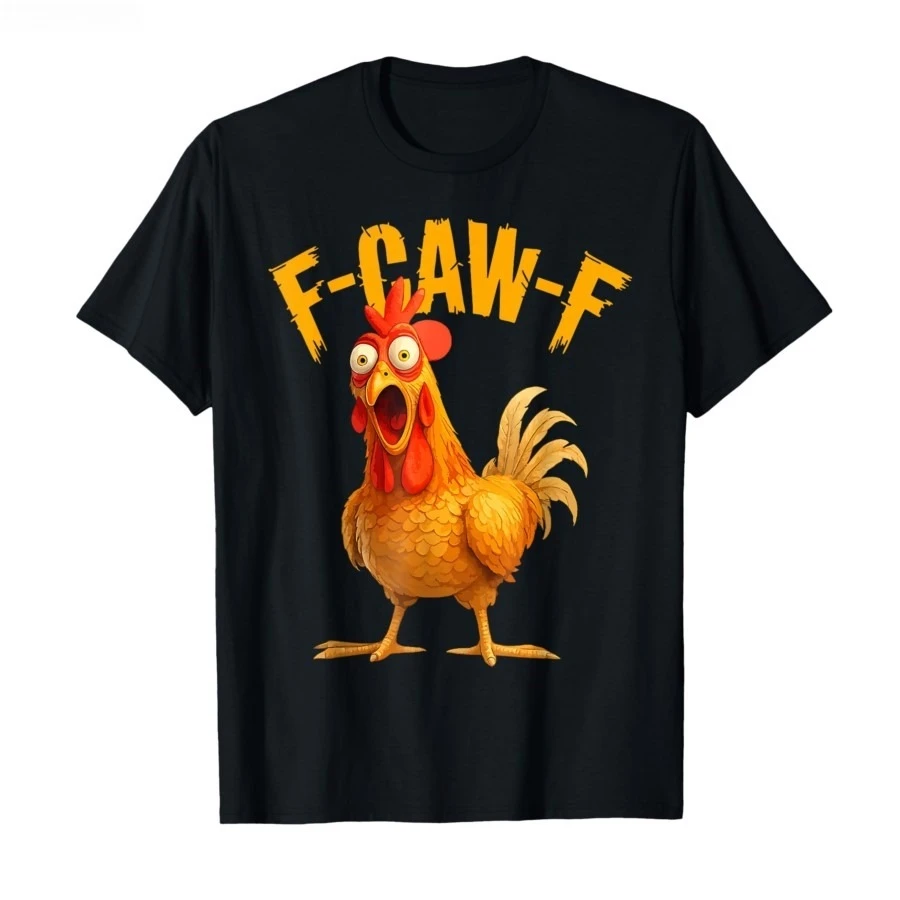 F-Caw-F Pollo Divertente Umorismo per adulti Gallo Meme Stampa T-shirt Uomo Donna T-shirt in cotone Manica corta Coppia Estate O-colletto Tees