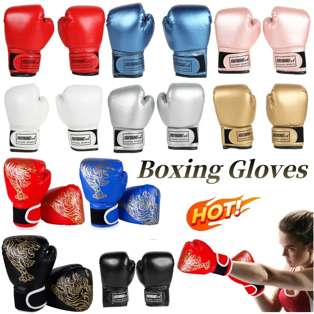 

Boxing Gloves Kids Women/Men Boxing Gloves PU Leather Fighting Taekwondo Mitts Punch Training Mitts Kickboxing Boxe De Luva DEO