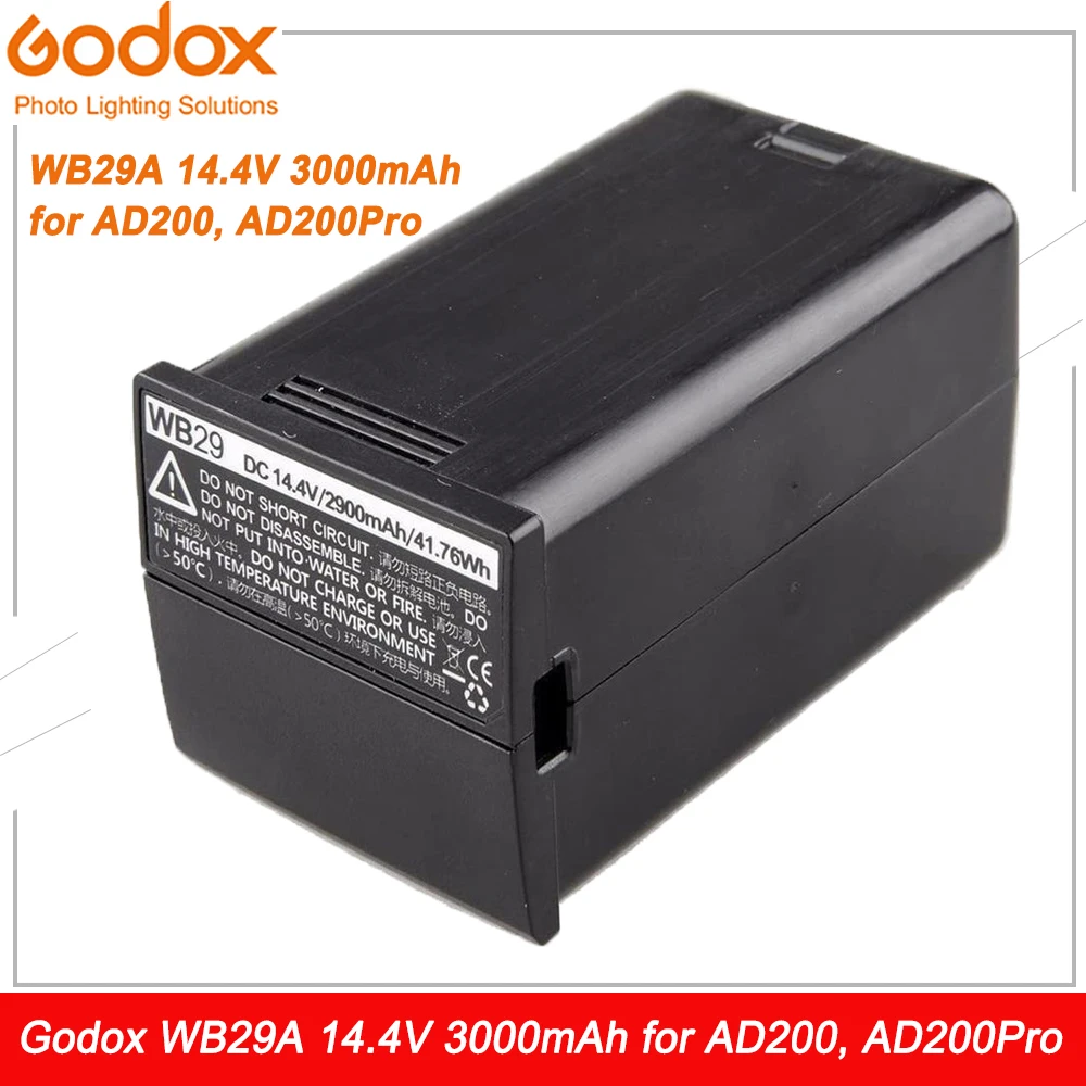 

Godox WB29A 14.4V 3000mAh Replacement Lithium Battery Pack for Godox AD200, AD200Pro Pocket Flash Light