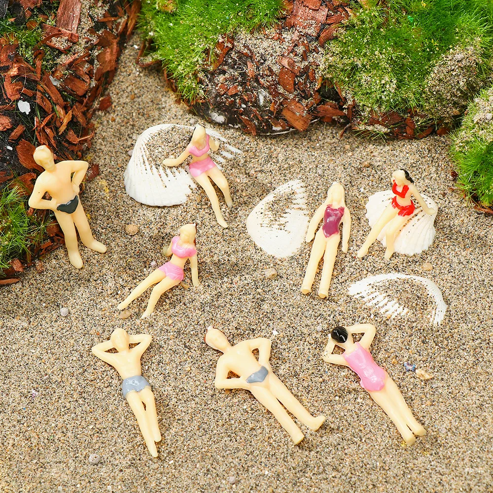 10Pcs 1:100/1:150/1:75/1:50 Scale People Figures ABS Material Swimming People DIY Character Train Scenery Dollhouse Decorations