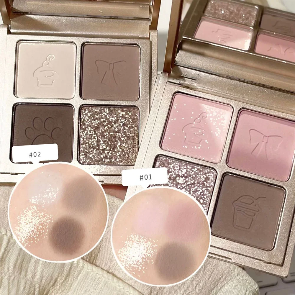 Art Value Bear Knight fard à paupières quatre couleurs, poudre fine, palette de fards à paupières multicolores mats