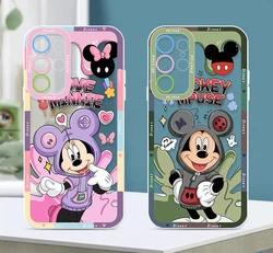 Disney Couple Mickey Minnie For Samsung Galaxy S24 S23 S22 S21 S20 Pro FE Ultra A23 A52 A53 Angel Eyes Transparent Phone Case