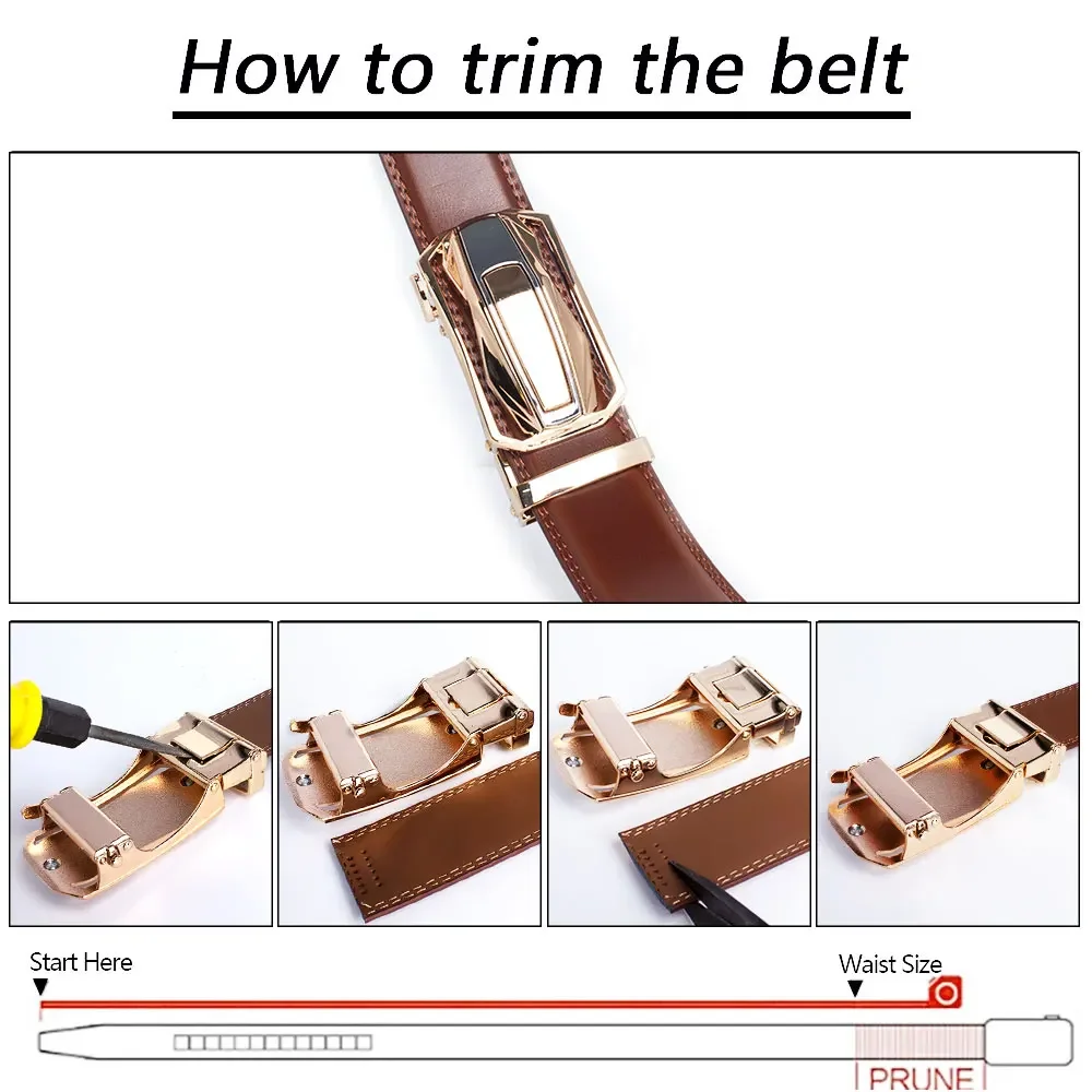 Brand Fashion Men Belt Genuine Leather Cow Strap Automatic Belt Sports Car  Automatic Buckle Waist Strap Male Belts for Men