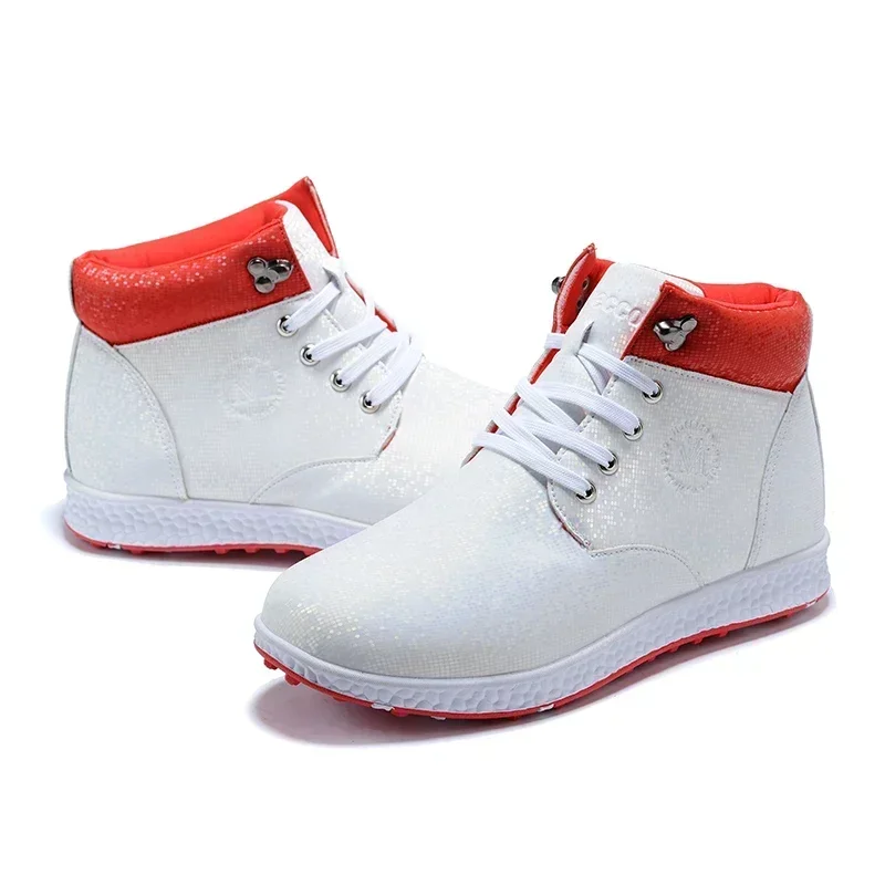 Sepatu Golf Profesional Sneakers Golf Luar Ruangan Musim Dingin Wanita Sepatu Bot Atletik Wanita Mata Kaki Tinggi Antiselip Luar Ruangan Lapangan Golf