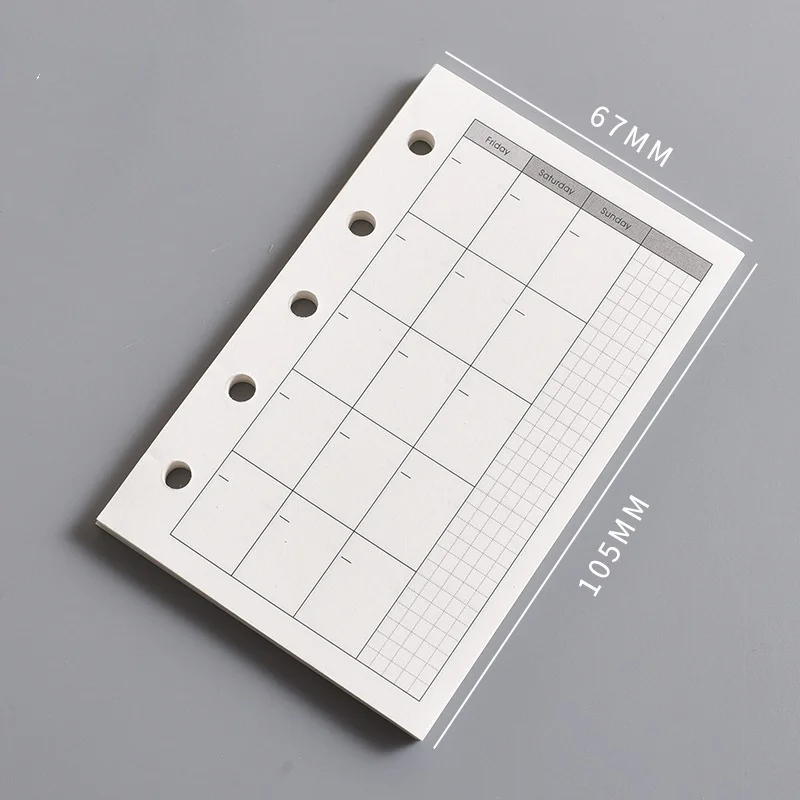 M5  40Sheets Loose Leaf Notebook Refill Spiral Binder Inner Page Weekly Monthly To Do Line Dot Grid Inside Paper Stationery