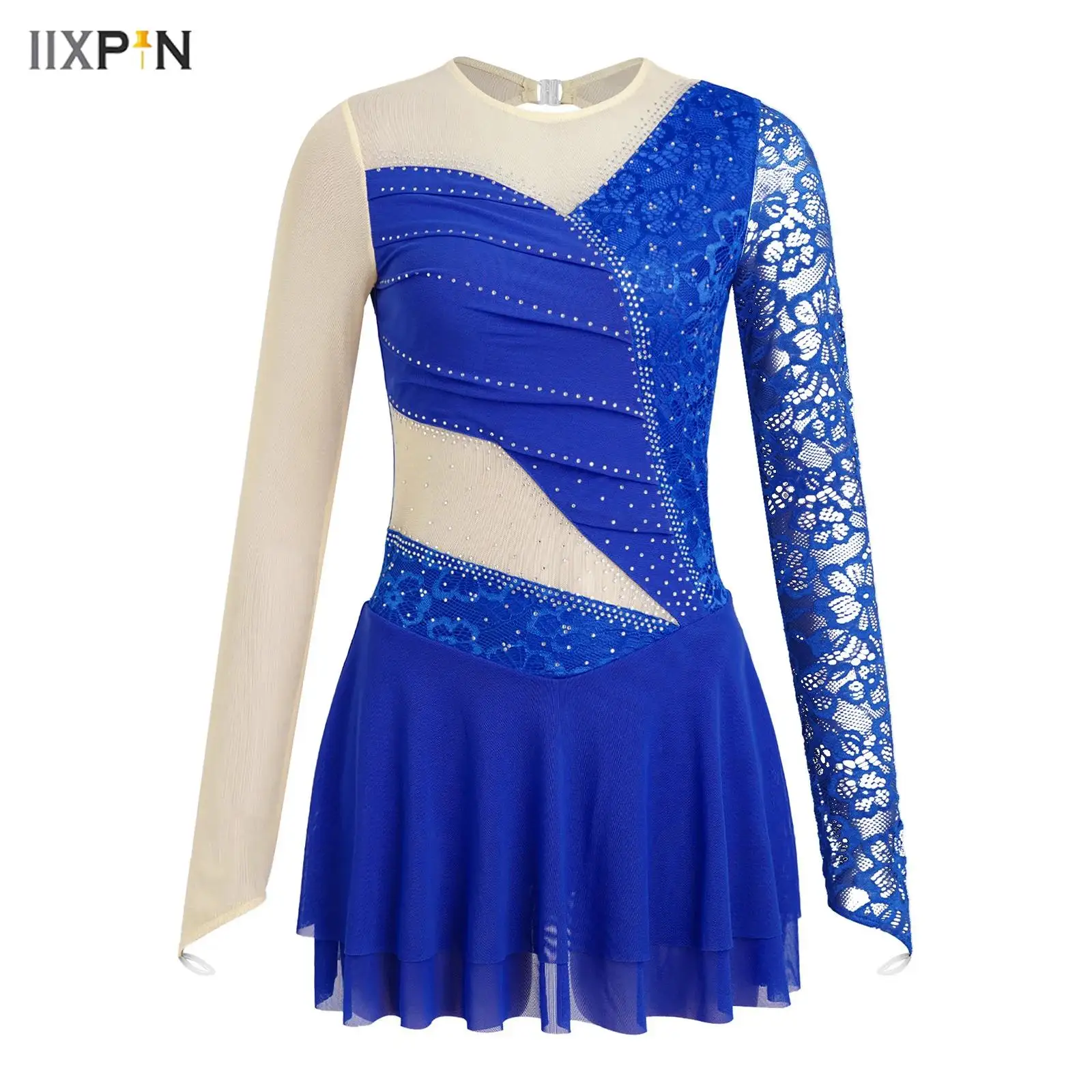 

Womens Ballet Stage Performance Dancewear Figure Ice Skating Dress Lyrical Dance Ballet Gymnastics Leotard Tutu Competition