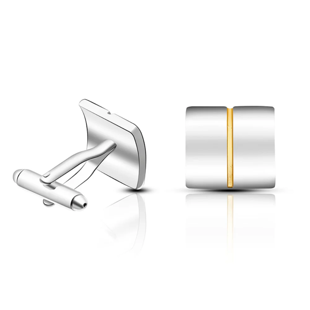Geometric Line Two-color Cufflink Exquisite Cufflinks Business Wedding Suits Personalized Decorative Accessories Men's Shirts