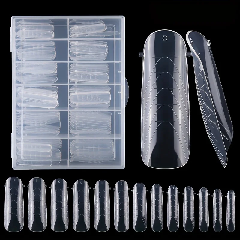 120 Pieces of Transparent Double-Shaped Nail System, Full Coverage, Quick to Create Gel Mold, Tip Nail Extension Mold, Upper Sha image 3