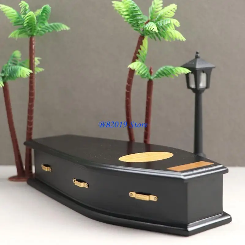 

Q0KB 1/12 Miniature Coffin Model Kids Dollhouse Furniture Ball Jointed Dolls Accs