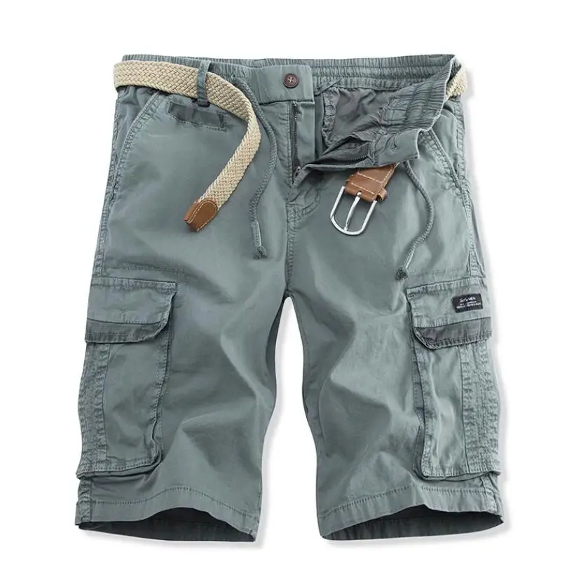 Short cargo multi-poches pour homme, pantalon d\'été en coton pour homme, outil décontracté, haute qualité, militaire, sans environnement