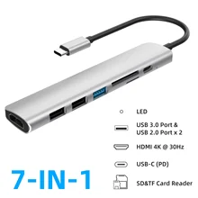 USB 3.1 Type-C To HDMI Adapter 4K Thunderbolt USB C Hub with Hub 3.0 2.0 TF SD Reader Slot PD for MacBookPro Air USB C Splitter USB 3.1 Type-C To HDMI Adapter 4K Thunderbolt USB C Hub with Hub 3.0 2.0 TF SD Reader Slot PD for MacBookPro Air USB C Splitter
