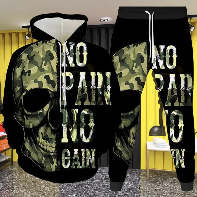 

Autumn and Winter Hot-selling 3D Printed Hoodie Sweatpants Set Loose Comfortable and Fashionable Men's and Women's 2025