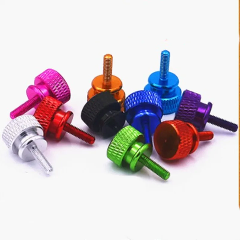 5/10PCS/LOT 6#-32 M3 M4*6/8/10/12/16/20 Colourful Aluminum Knurled Head Computer Case Screw Hand Tighten Thumb Screws