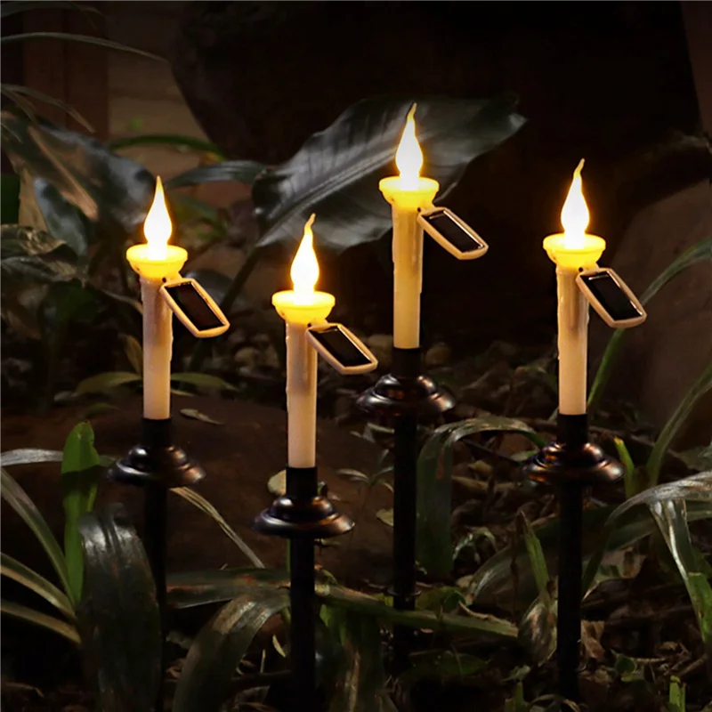 

8X Solar Pathway Lights Candle Lawn Lamps Garden Light For Walkway Patio Lawn Yard Garden Decoration Outdoor Solar Stake