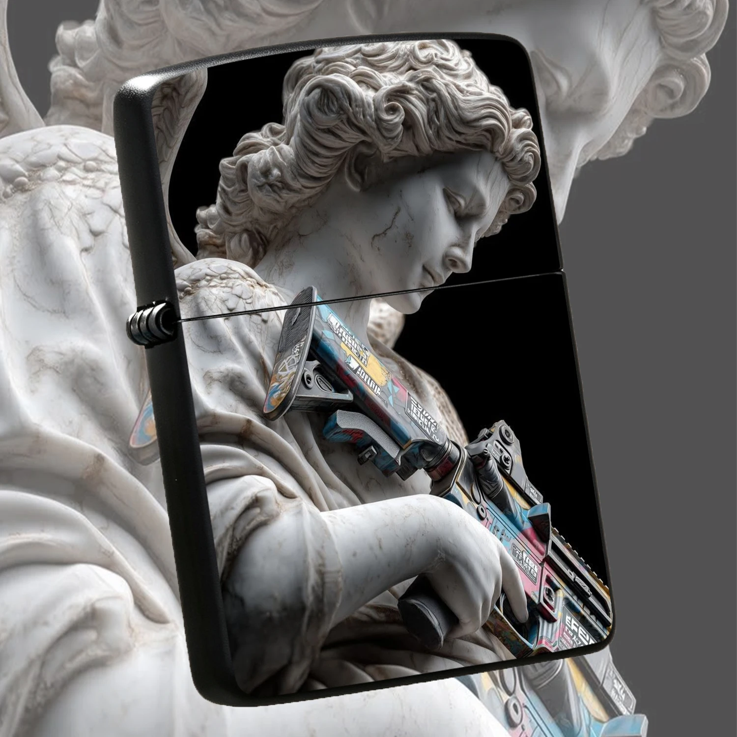 Creative Classical Marble Angel Statue Shaped Inflatable Street Graffiti Art Texture Collectible Portable Windproof Unique Artistic Desktop Ornament Exquisite Gift For Men Boyfriend Birthday Festival Daily Outdoor Use A Fun And Humorous Lig