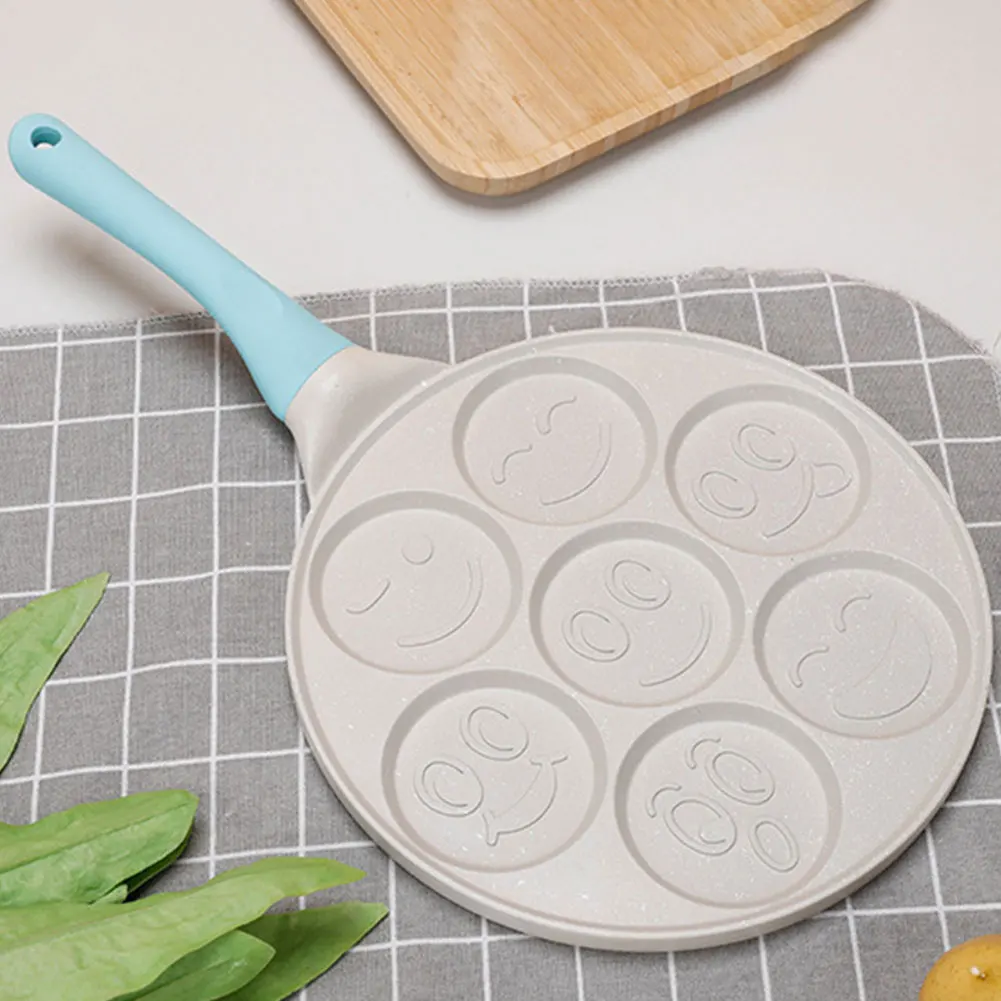 مقلاة فطائر الوجه المبتسمة ، صانعة فطائر صغيرة ، مقلاة كريب ، غير لاصقة ، 7 ، 4 أكواب #3
