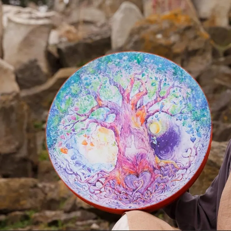 عيد الميلاد الحب موضوع طبل الزخرفية شجرة الحب حساسة مع عناصر الحياة تصميم جو احتفالي قرع الإمدادات