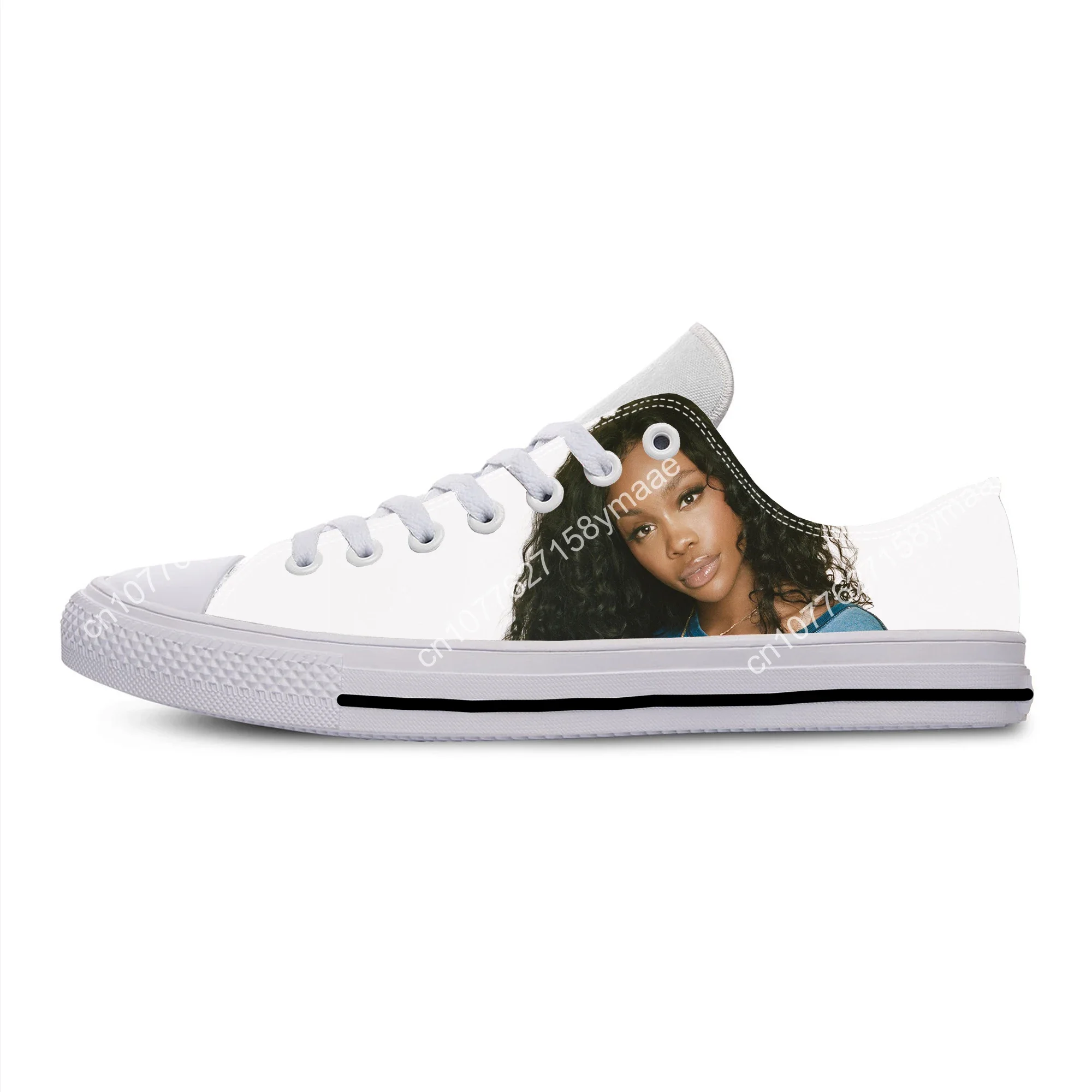 SZA Penyanyi Soul Musik Bruce Ctrl Sepatu Kain Kasual Fashion Lucu Sepatu Kets Pria Wanita Gambar Cetak 3D Ringan Atasan Rendah