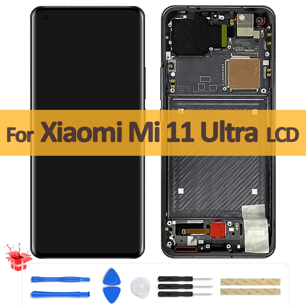 

6.81" AMOLED For Xiaomi Mi 11 Ultra M2102K1C M2102K1G LCD Display Touch Screen Digitizer Assembly For Mi 11Ultra Replac