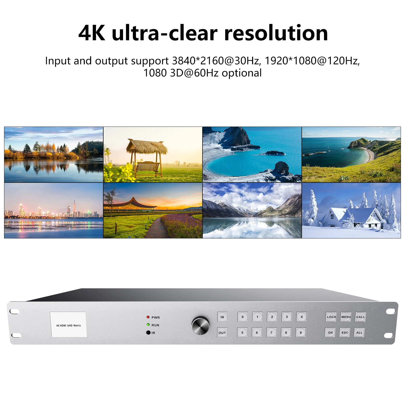 Profesional Matrix Switch Splitter 8x8 4K 30Hz 1080P120Hz For HDMI 8in 8out HDCP Blu-ray 3D WEB/Panel/Remote Control