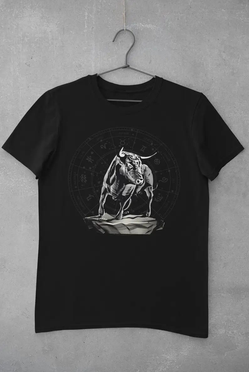 

Constellation Taurus Zodiac Sign Black Graphic TShirt Organic Cotton Unisex/Women/Men Size XSXXXXXL