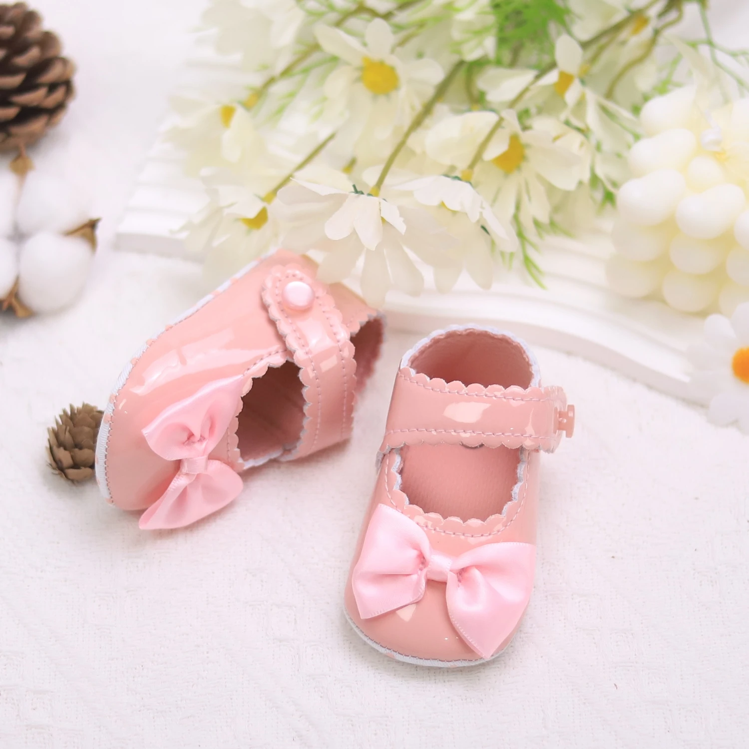 Baby toddler shoes baby girl first pair of front shoes fashion breathable Mary Jane elegant flats bow flats