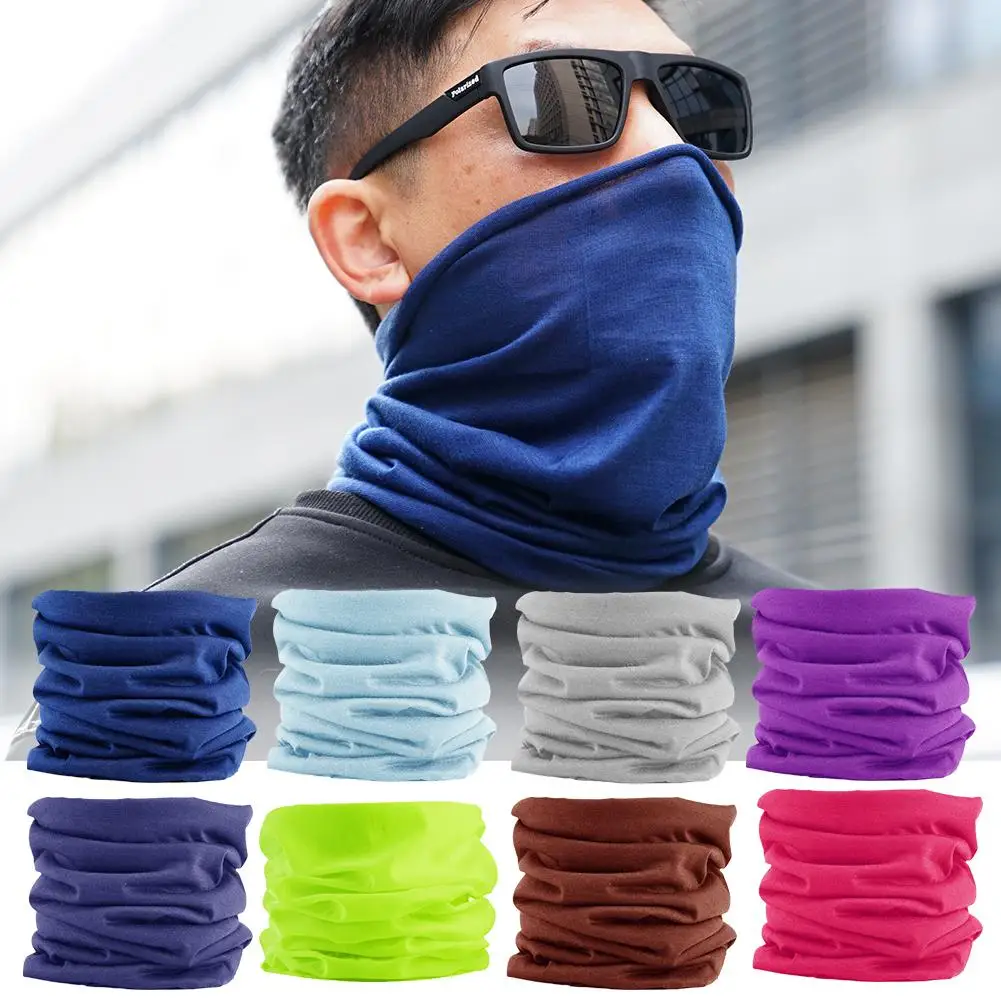 16colors Silk Scarf Unisex Magic Scarf Outdoor Sports Headband Bike Cycling Balaclava Neck Tube Warmer Riding Bandanas Face Mask