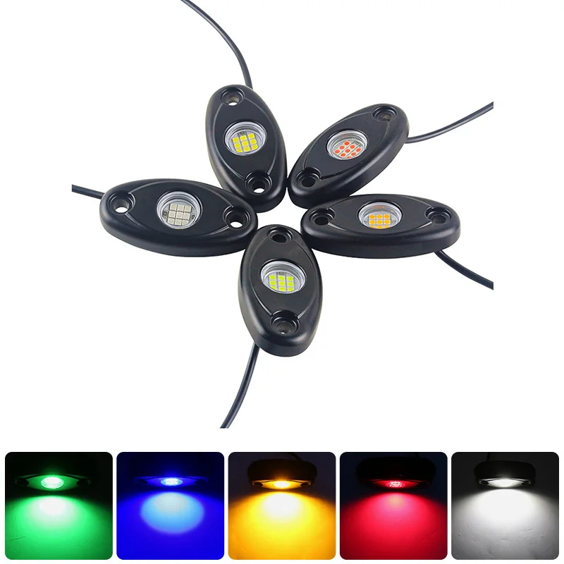 4/8Pods Universal 9LED Rock Light Flood Beam LED Light 4x4 For Jeep Wrangler Off-Road Under Wheel Light Led Neon Lights