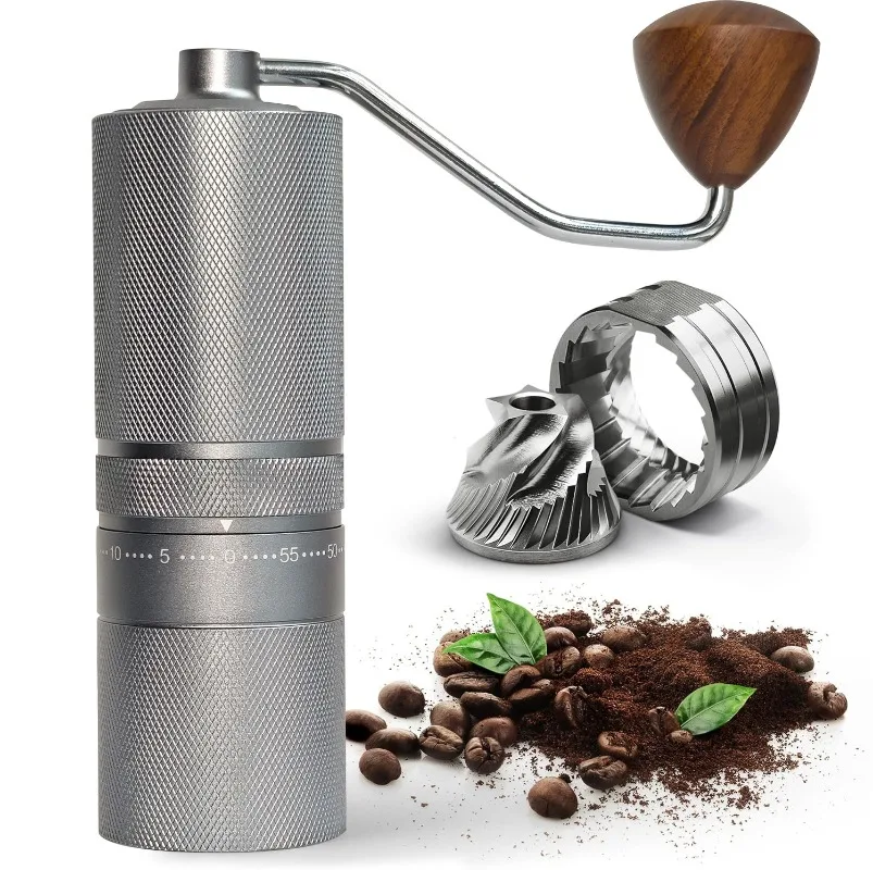 CNC External Adjustment Hand-cranked Coffee Grinder with 420 Stainless Steel Grinding Core Manual Coffee Maker