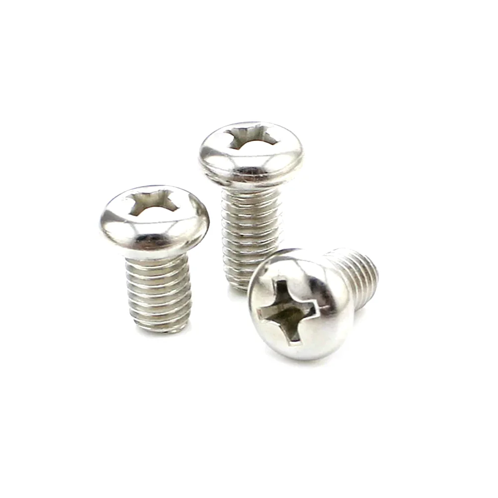 6#-32 UNC Thread SUS304 Phillips Pan Head Screws GB818 Full Thread Cross Recessed Stainless Steel Machine Bolts