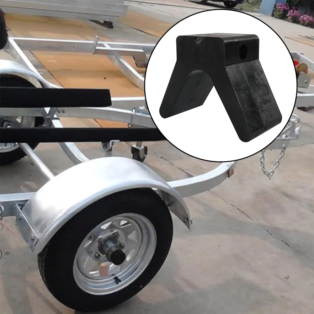 Boat Transport Protection Device Boat Trailer Bow Stop Block V-shaped Seat Rubber Resistant Easy Installation Boat