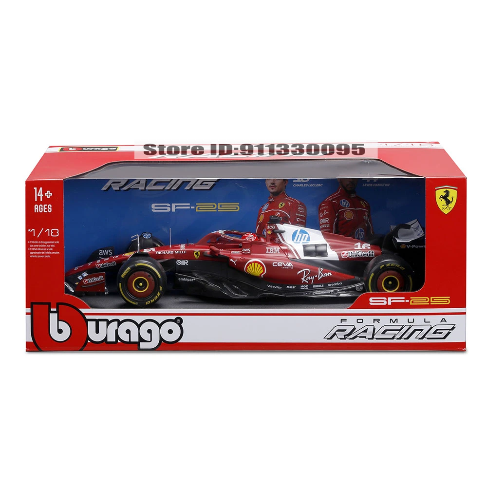 Bburago 1:18 2025 F1 Ferrari SF25 #16 Charles Leclerc #44 Lewis Hamilton model simulation car model alloy car toy collection
