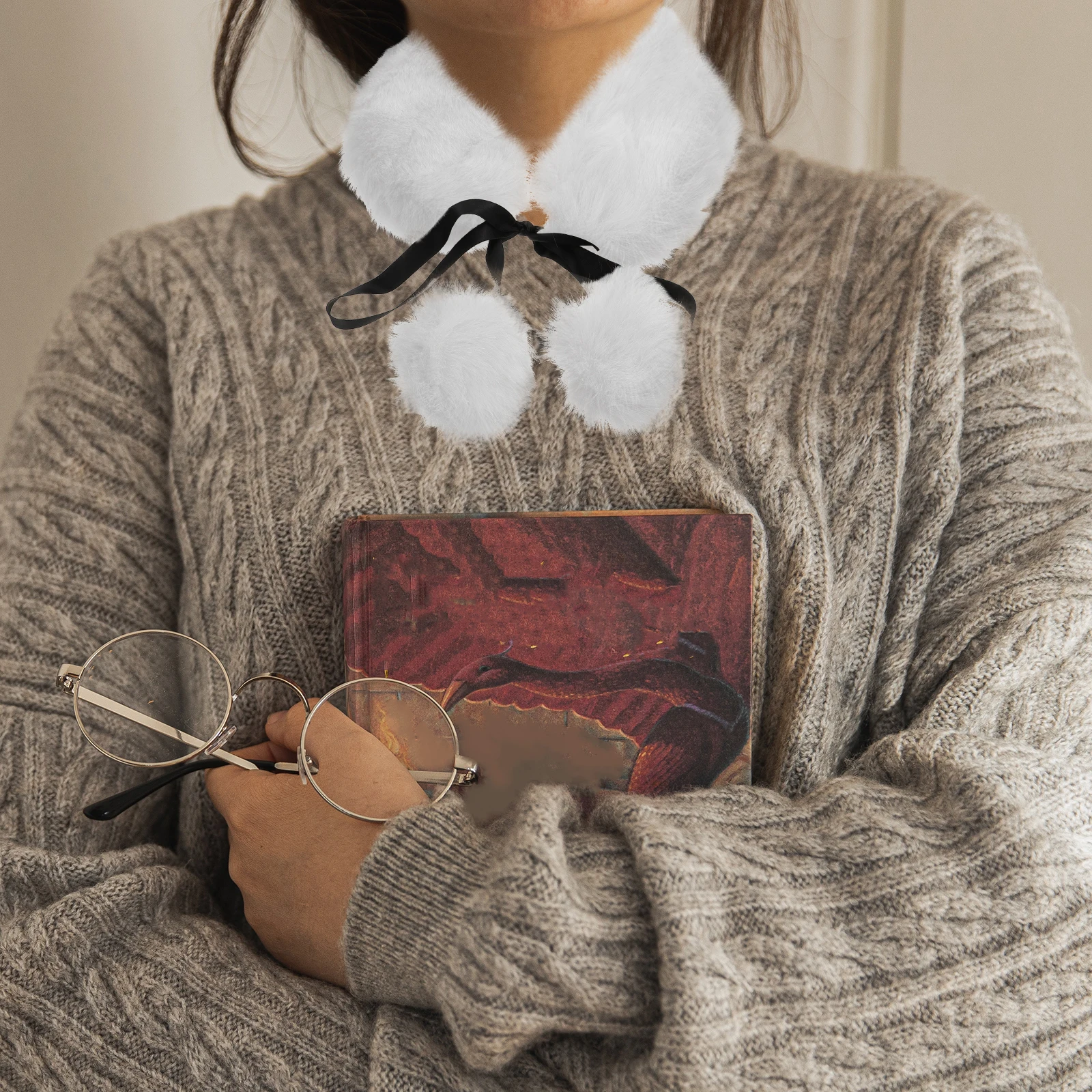 

Furry Scarf Collar Girl Windproof Charming Neck Warmer for Women Wrap Stylish Women's